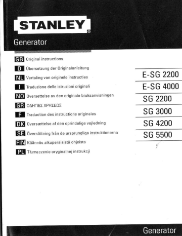 Manuel du propriétaire | Stanley E-SG 4000 Manuel utilisateur | Fixfr