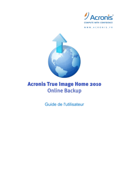 ACRONIS True Image Home 2010 Manuel utilisateur