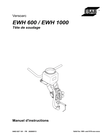 ESAB EWH 600 / EWH 1000 Manuel utilisateur | Fixfr