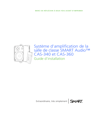 SMART Technologies Audio 340 Guide d'installation | Fixfr