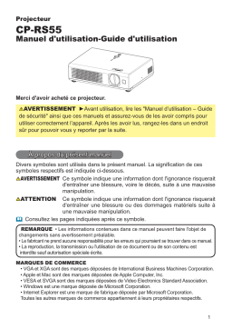 Hitachi CP-RS55CW Manuel utilisateur