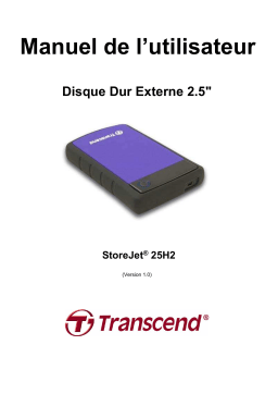 Transcend STOREJET 25H2P Manuel utilisateur