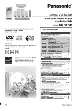 Panasonic SCHT720 Manuel utilisateur