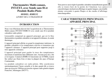 Manuel du propriétaire | Oregon Scientific RMR132 Manuel utilisateur | Fixfr