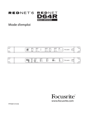 RedNet 6 | Focusrite Pro RedNet D64R Mode d'emploi | Fixfr