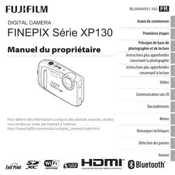 Manuel du propriétaire | Fujifilm XP130 TURQUOISE Manuel utilisateur | Fixfr