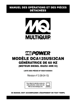 MQ Power DCA125USI3CAN Génératrices Ultra-Silent Manuel utilisateur