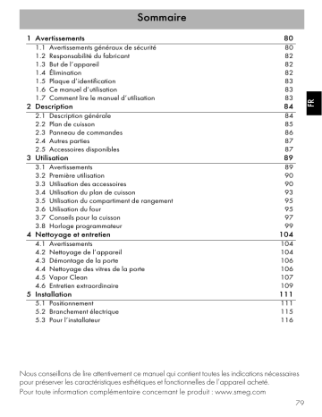 Manuel du propriétaire | Smeg C9CMX9 Manuel utilisateur | Fixfr