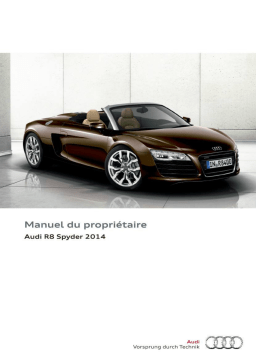 Audi R8 Spyder 2012-2015 Manuel du propriétaire