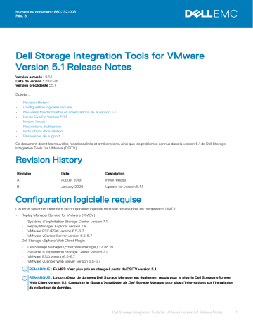 Storage SCv2000 | Storage SC7020 | Storage SC7020F | Compellent SC4020 | Storage SCv3020 | Storage SC5020 | Storage SC5020F | Storage SC8000 | Dell Storage Manager storage software Manuel du propriétaire | Fixfr