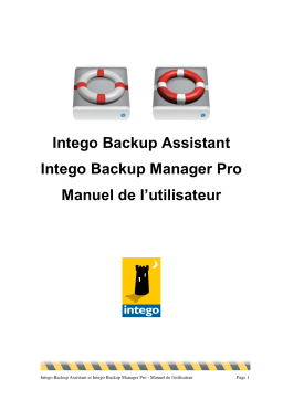 LaCie Intego Backup Manager Pro Manuel utilisateur