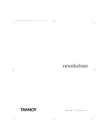 Manuel du propriétaire | Tannoy Revolution Manuel utilisateur | Fixfr