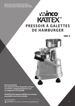 Winco HBP-3 KATTEX™ Heavy-Duty Burger Patty Press Manuel utilisateur