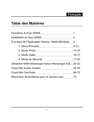 Manuel du propriétaire | Genius EYE 320SE Manuel utilisateur | Fixfr