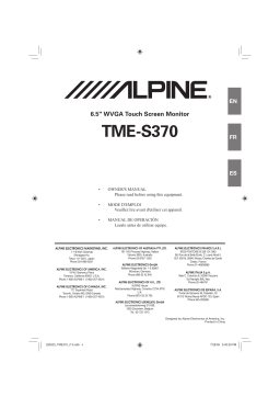 Alpine TME-S370 Manuel utilisateur