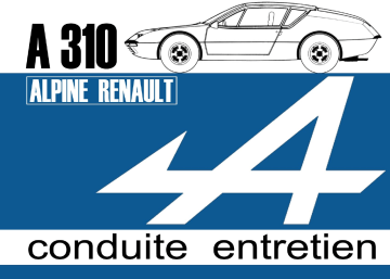 Alpine A310 Manuel du propriétaire | Fixfr