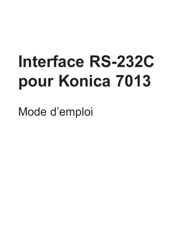 Manuel du propriétaire | Konica Minolta 7013 Manuel utilisateur | Fixfr