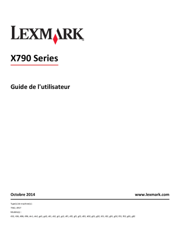 Manuel du propriétaire | Lexmark X654DE Manuel utilisateur | Fixfr