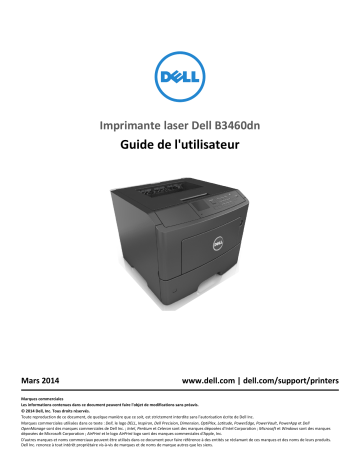 Dell B3460dn Mono Laser Printer printers accessory Manuel utilisateur | Fixfr