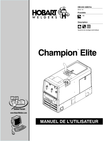 Manuel du propriétaire | HobartWelders CHAMPION ELITE  Manuel utilisateur | Fixfr