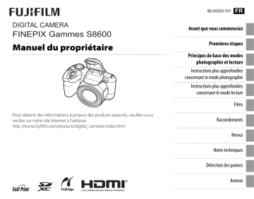 Fujifilm FinePix S8600 Manuel utilisateur | Fixfr