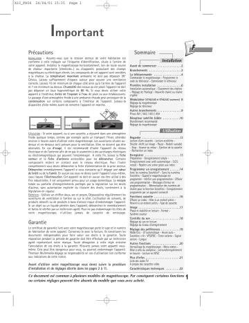 Manuel du propriétaire | Thomson VTH6250 Manuel utilisateur | Fixfr