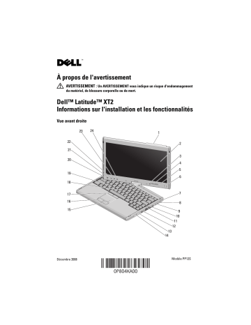 Dell Latitude XT2 laptop Guide de démarrage rapide | Fixfr