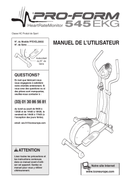 ProForm 545 Ekg Elliptical Manuel utilisateur