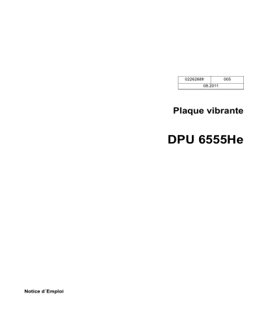 DPU 6555Heap | DPU 6555He US | Wacker Neuson DPU 6555He Reversible Vibratory Plate Manuel utilisateur | Fixfr