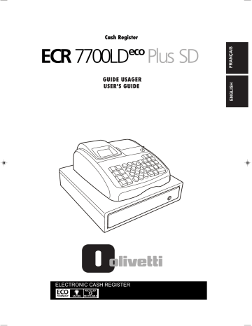 ECR7700 Plus SD | Olivetti ECR 7700LD eco Plus SD Manuel utilisateur | Fixfr