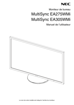 NEC EA275WMi-BK 27" Widescreen WQHD Desktop Monitor Manuel utilisateur