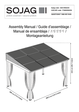 Sojag 500-9165234 Budapest Dark Brown Metal Rectangle Screened Gazebo Guide d'installation