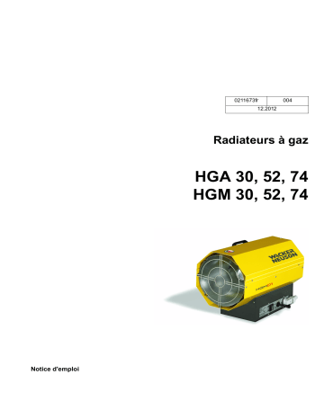 HGM52 | HGA52 | HGA30 | HGM30 | HGA74 | Wacker Neuson HGM74 Direct Fired Air Heater Manuel utilisateur | Fixfr