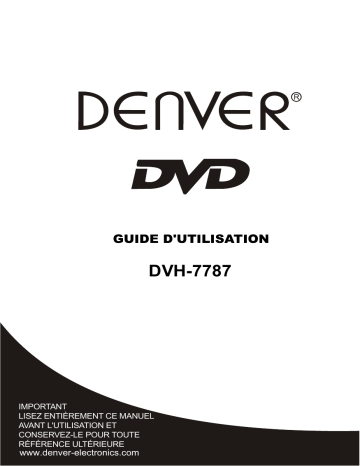 Denver DVH-7787 2 channel DVD player Manuel utilisateur | Fixfr