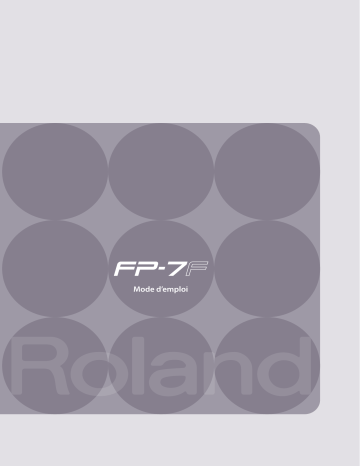 Manuel du propriétaire | Roland FP-7F-WH Manuel utilisateur | Fixfr