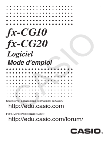 Manuel du propriétaire | Casio GRAPH COLOR FX-CG20 Manuel utilisateur | Fixfr