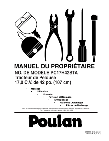 Manuel du propriétaire | Poulan PC17H42STA Manuel utilisateur | Fixfr