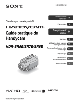 Sony HDR-SR5E Manuel utilisateur