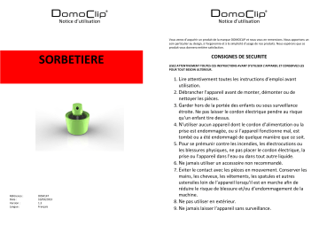 Manuel du propriétaire | DOMOCLIP DOM147 Manuel utilisateur | Fixfr