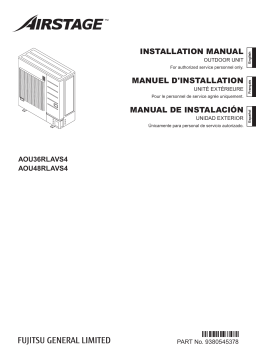 Fujitsu AOU36RLAVS4 Guide d'installation