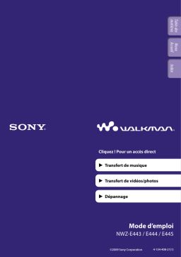 Sony NWZ E444 Mode d'emploi