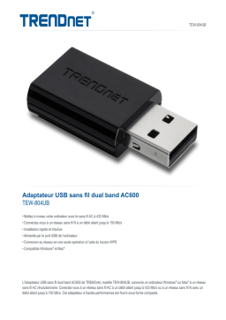 Trendnet TEW-804UB AC600 Dual Band Wireless USB Adapter Fiche technique