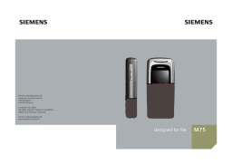 Siemens M75 Manuel utilisateur