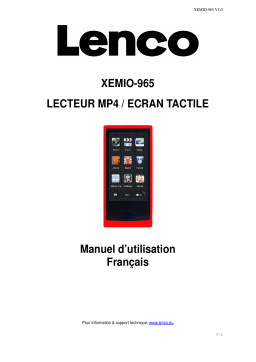 Lenco XEMIO-965 Manuel utilisateur