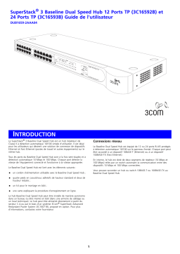 3com SS3 BASLINE 10 / 100 HUB 12 PORTS Manuel utilisateur