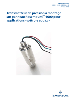 Rosemount Transmetteur de pression à montage sur panneau 4600 pour Manuel utilisateur