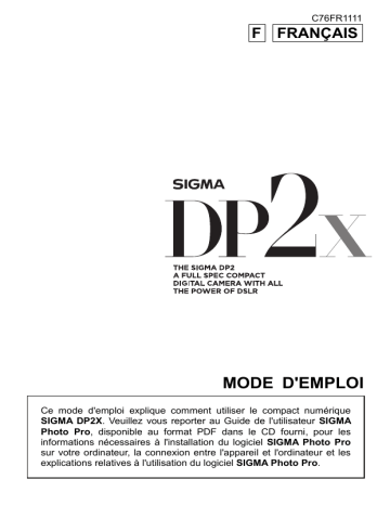 Sigma DP2x Mode d'emploi | Fixfr