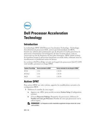 Mode d'emploi | Dell PowerEdge R620 server Manuel utilisateur | Fixfr