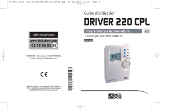 Manuel du propriétaire | DELTA DORE DRIVER 220 CPL Manuel utilisateur | Fixfr