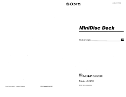 Sony MD-SJB980 Manuel utilisateur